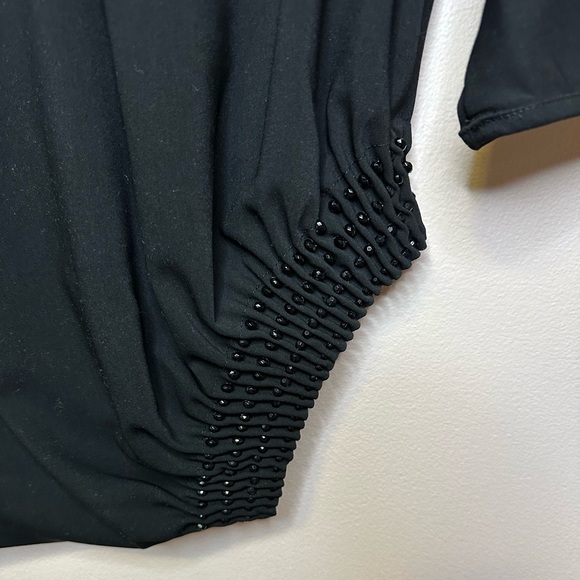 Black 100% Polyester Top with Jewels and Back Zipper - Picture 5 of 5